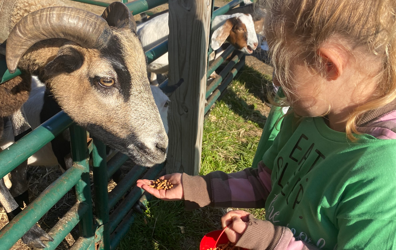 young girl scout gardening with orange watering can outdoors at park